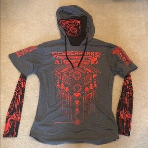 Gray and Red Long Sleeve Tee